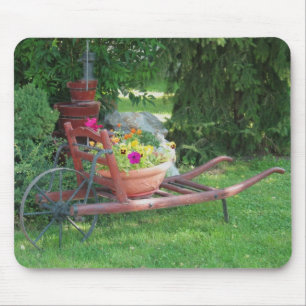 Trolley With Flowers Mouse Pad