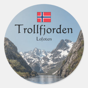 Trollfjord Lofoten Classic Round Sticker