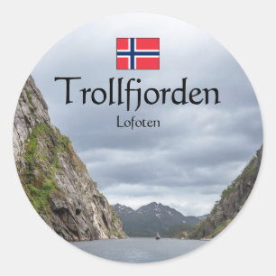 Trollfjord Lofoten Classic Round Sticker