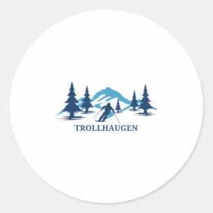 Trollhaugen Wisconsin Ski Resort Skiing Skier _1 Classic Round Sticker