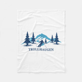 Trollhaugen Wisconsin Ski Resort Skiing Skier _1  Fleece Blanket