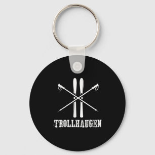 Trollhaugen Wisconsin Ski Skier Skiing Rustic Alpi Key Ring