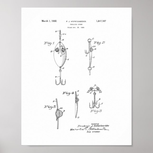 Trolling Spoon Patent Poster (Front)