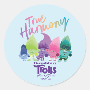 Trolls Band Together   Brozone "True Harmony" Classic Round Sticker