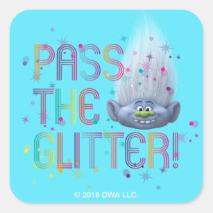 Trolls   Guy Diamond - Pass the Glitter Square Sticker