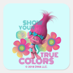 Trolls   Poppy - Show Your True Colours Square Sticker