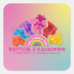 Trolls World Tour   Rhythm & Rainbows Square Sticker