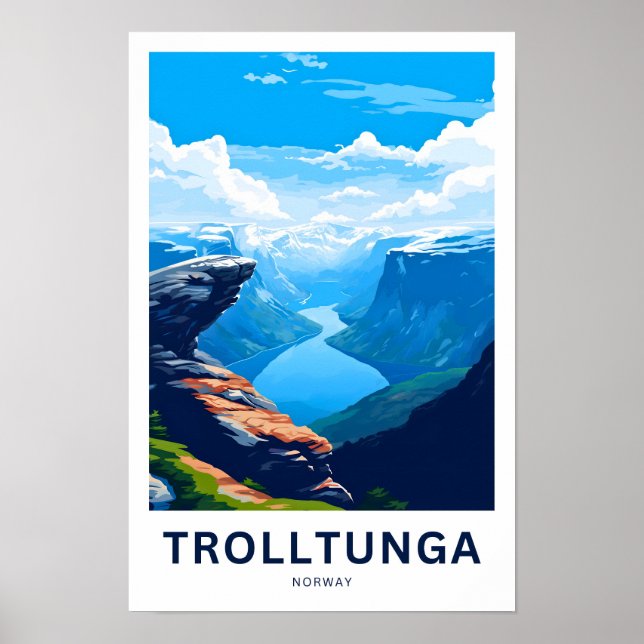 Trolltunga Norway Travel Print (Front)