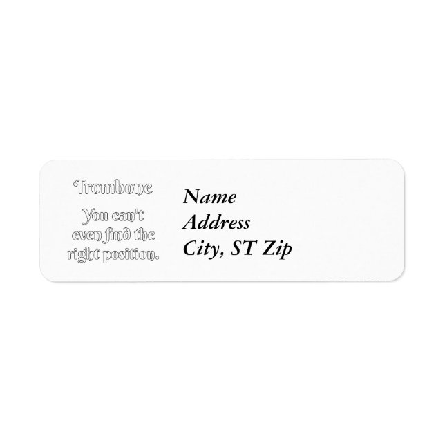 Trombone Attitude! Return Address Label (Front)