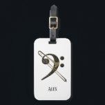 Trombone Bass Clef Music Instrument ID Luggage Tag<br><div class="desc">Rock this awesome trombone design ID tag on your instrument case or luggage!</div>