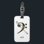 Trombone Bass Clef Music Instrument ID Luggage Tag<br><div class="desc">Rock this awesome trombone design ID tag on your instrument case or luggage!</div>
