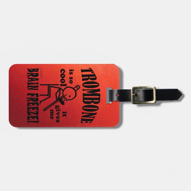 Trombone, Brain Freeze Luggage Tag (Front Horizontal)