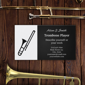 Trombone cartoon business cards