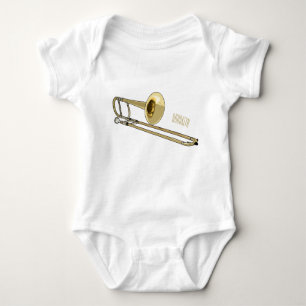 Trombone cartoon illustration baby bodysuit