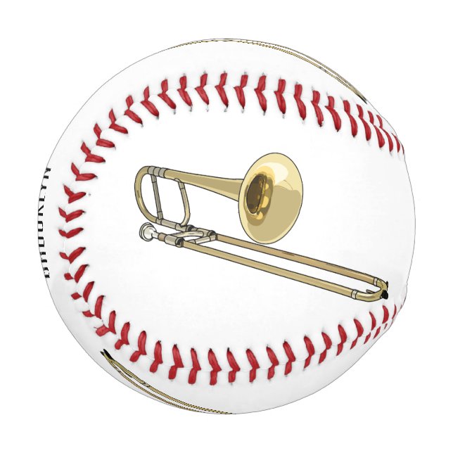 Trombone cartoon illustration baseball (Front Left)