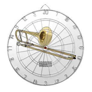 Trombone cartoon illustration dartboard