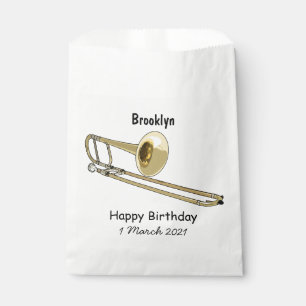 Trombone cartoon illustration favour bag