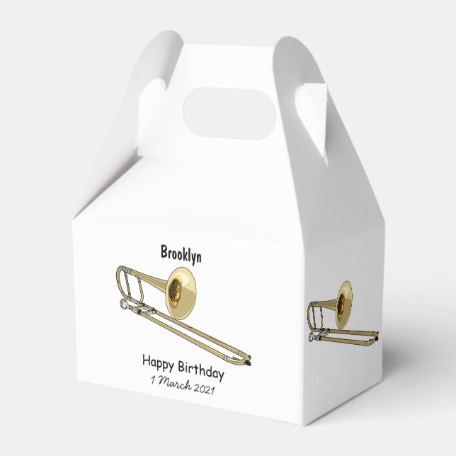 Trombone cartoon illustration favour box (Front Side)