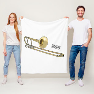 Trombone cartoon illustration fleece blanket