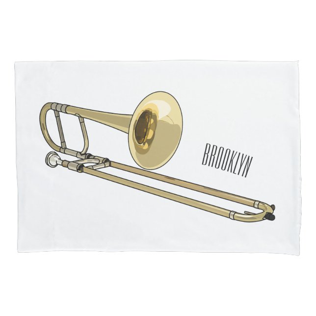 Trombone cartoon illustration pillowcase (Front)