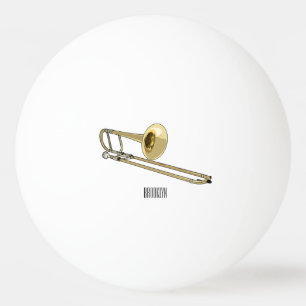 Trombone cartoon illustration ping pong ball