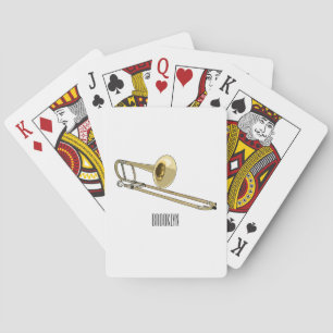 Trombone cartoon illustration playing cards