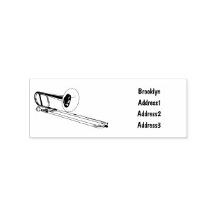 Trombone cartoon illustration rubber stamp