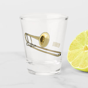 Trombone cartoon illustration shot glass