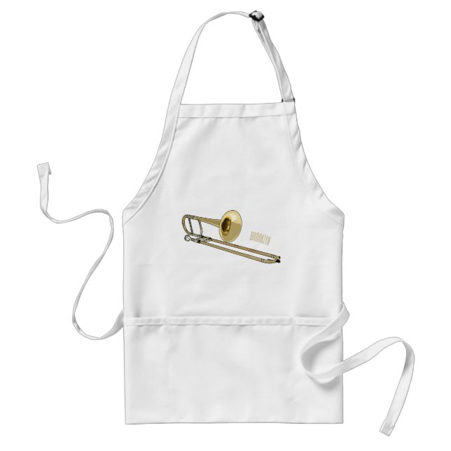 Trombone cartoon illustration standard apron (Front)