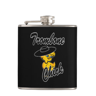 Trombone Chick #4 Hip Flask