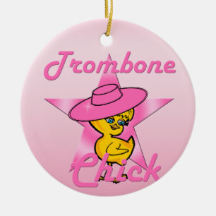 Trombone Chick #8 Ceramic Ornament
