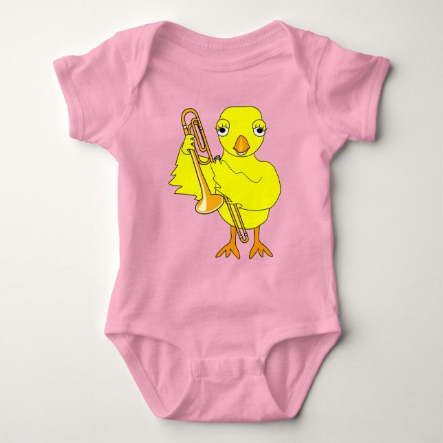 Trombone Chick Baby Bodysuit (Front)