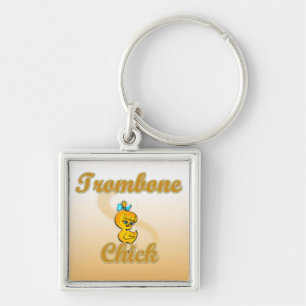 Trombone Chick Key Ring