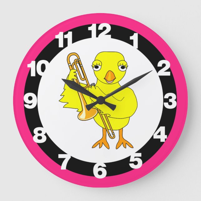 Trombone Chick Large Clock (Front)