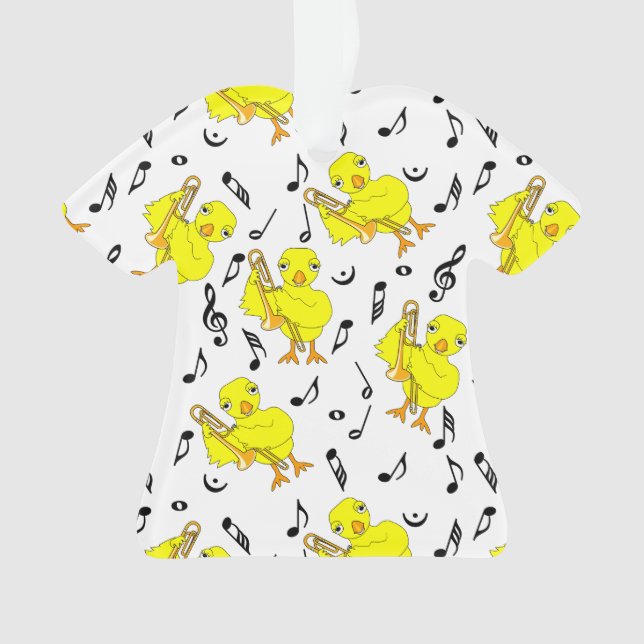 Trombone Chick Music Notes Ornament (Front)