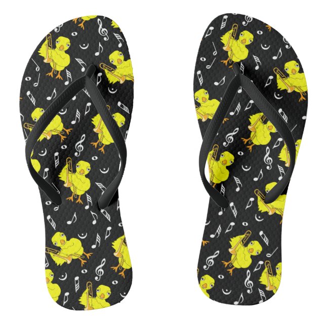 Trombone Chick Music Notes Thongs (Footbed)