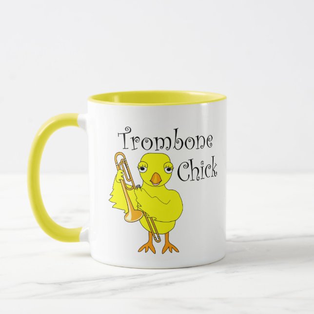 Trombone Chick Text Mug (Left)