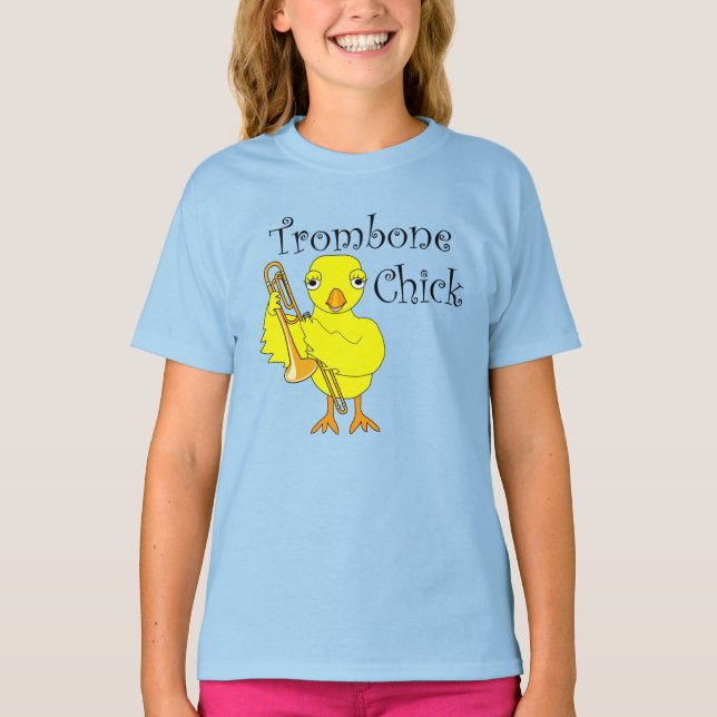 Trombone Chick Text T-Shirt (Front)