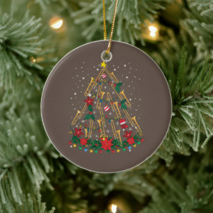 Trombone Christmas Tree Ornaments Funny Music Band
