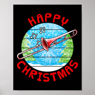Trombone Christmas Trombonist Br Musician Music Te Poster