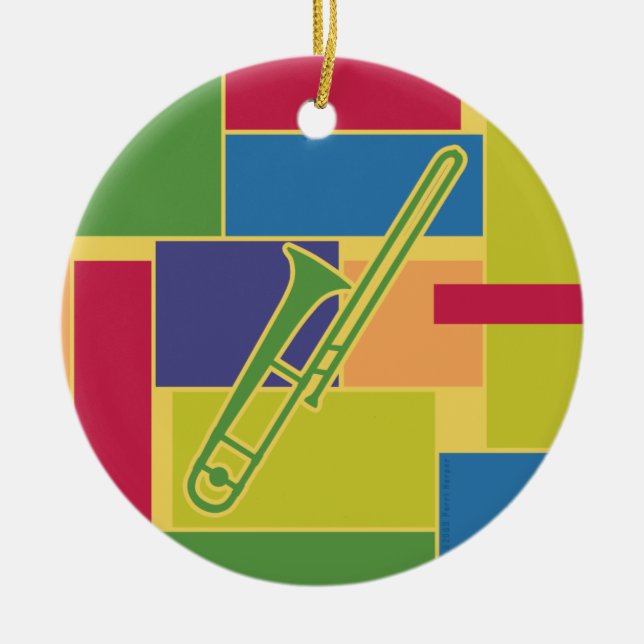 Trombone Colorblocks Ornament (Front)