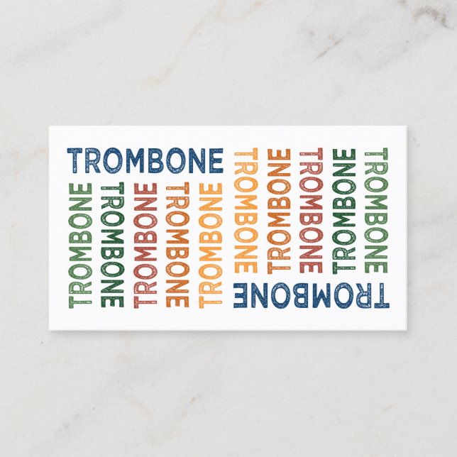 Trombone Colourful Business Card (Front)