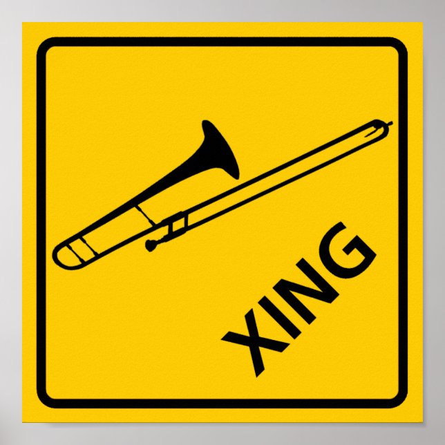Trombone Crossing Highway Sign (Front)