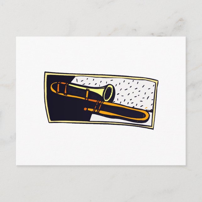 Trombone Dark Background Graphic Design Postcard (Front)
