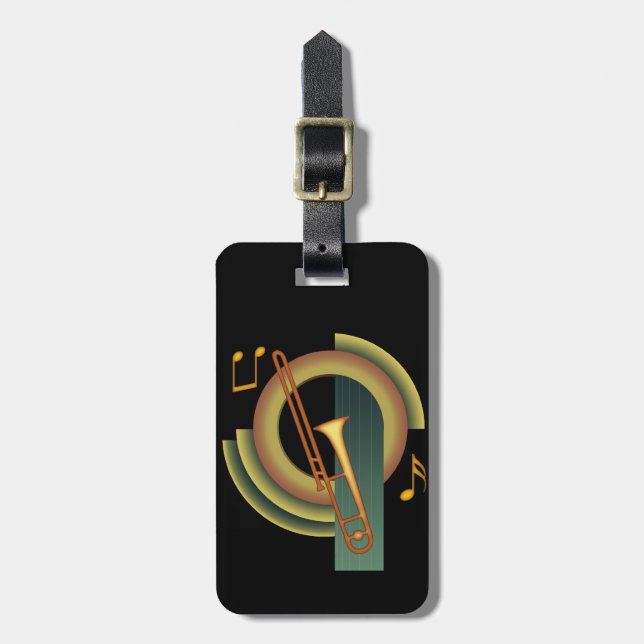 Trombone Deco1 Luggage Tag (Front Vertical)