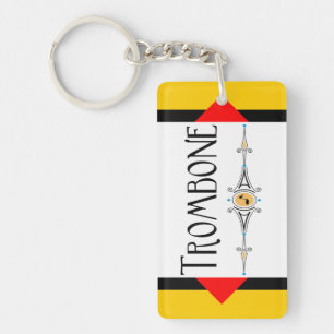 Trombone Decorative Line Key Ring