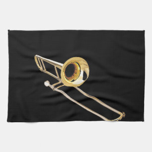 "Trombone" design gifts and products Tea Towel