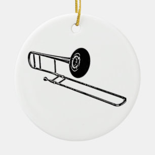 Trombone "Drawing" Ceramic Ornament
