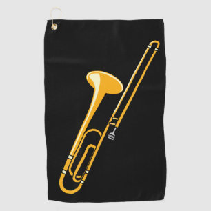 Trombone Drawing Golf Towel