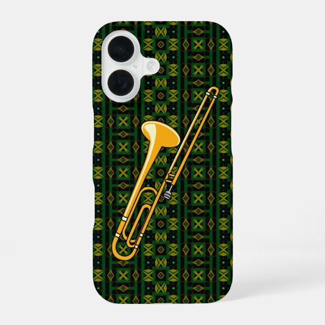 Trombone Drawing iPhone 16 Case (Back)